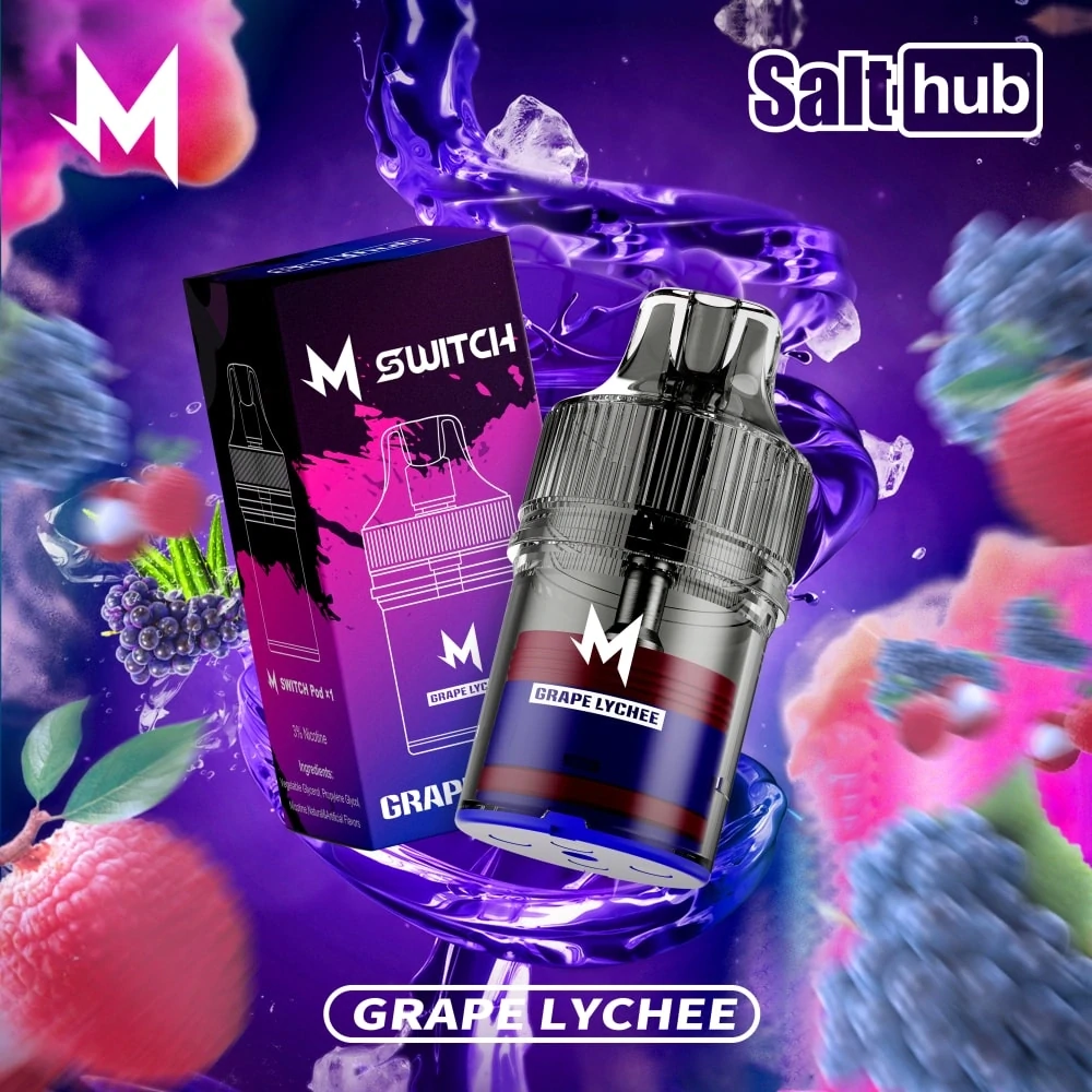 M Bar 15K grape lychee disposable vape pod